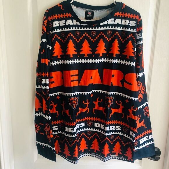 NWT Chicago Bears NFL Crew Neck Pajamas Set Tshirt & Pants Set‎ Size Medium Men - Picture 1 of 10